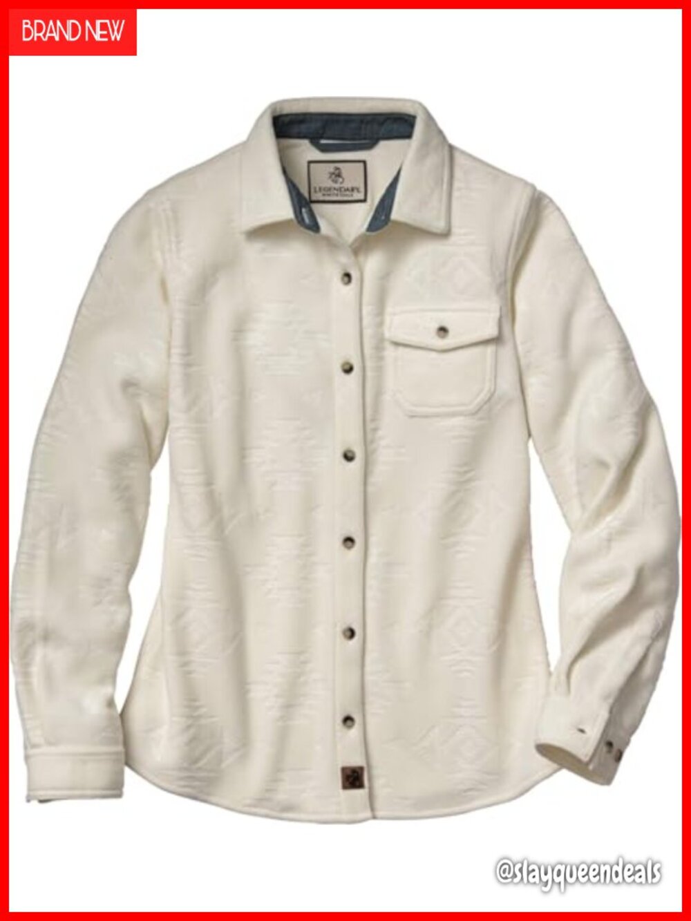 Women's Fleece Plaid Button Up Shirt with Chambray Collar